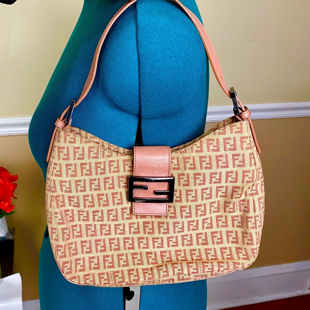 FENDI Vintage Canvas Monogram Shoulder Bag